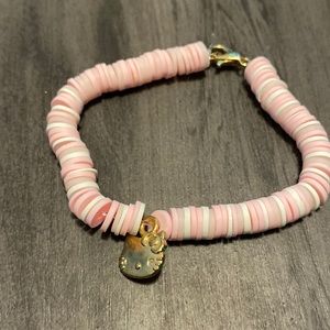 Hello kitty clay beaded pink charm bracelet 💕
